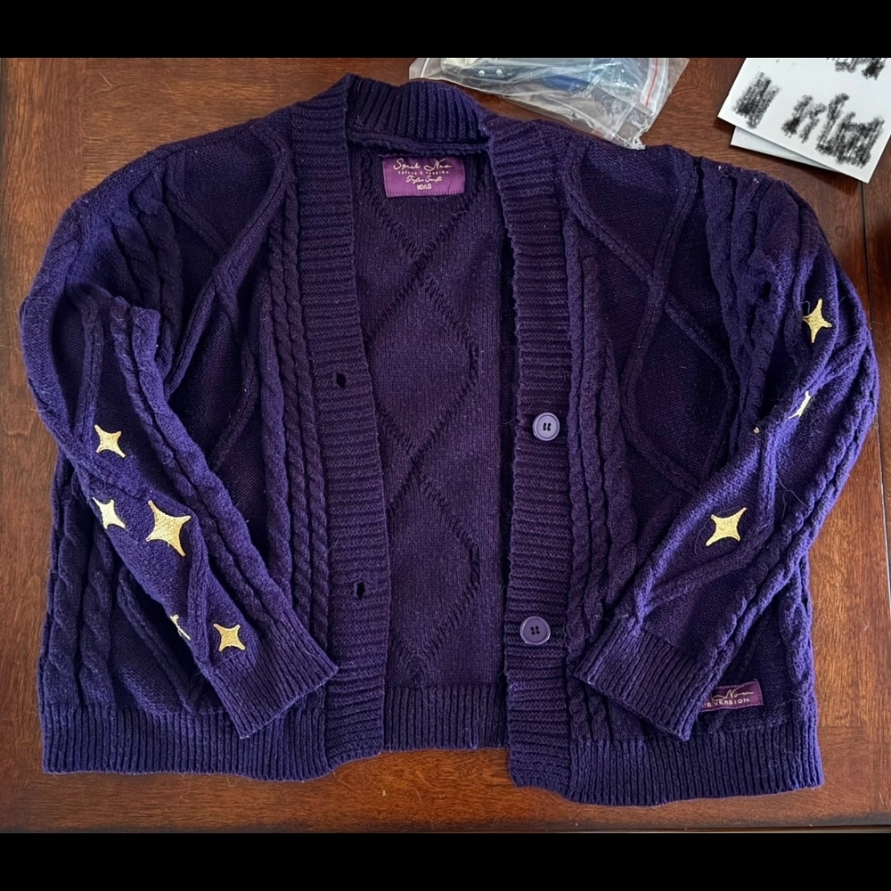 Taylor Swift Speak Now Purple Cable Knit Sweater with Star Accents